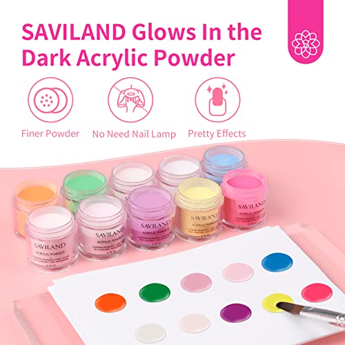 Glow-in-the-Dark Blue Acrylic Nail Set, Easy Application, Long-Lasting Wear - Image 5