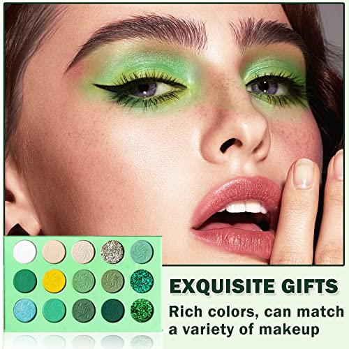 Green Eyeshadow Palette with Various Shades - Image 7