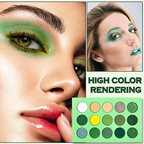 Green Eyeshadow Palette with Various Shades - Image 2