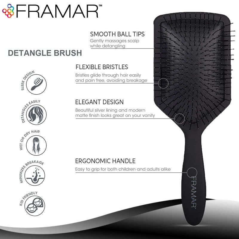 Detangling Hair Brush Wide-Tooth Comb for Adults, Gentle Styling for All Hair Types - Image 4