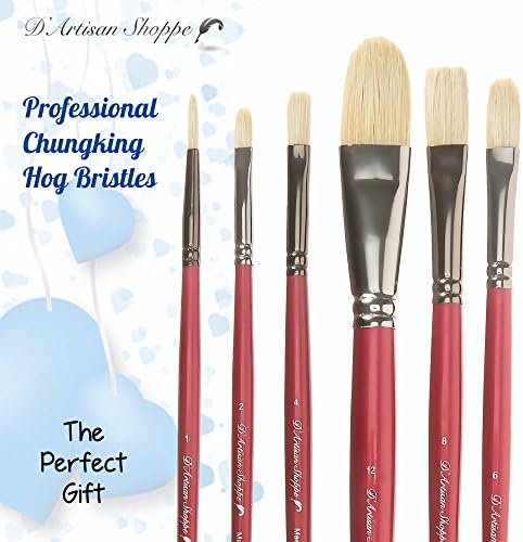 Hog Hair Filbert Paint Brush 1-Inch Medium Size for Professional Artists - Image 6