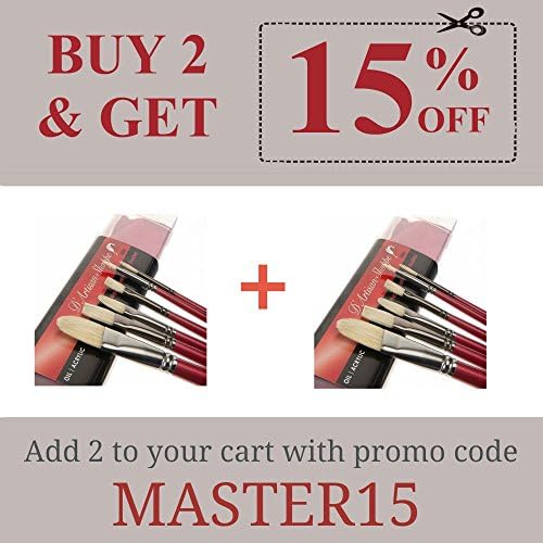 Hog Hair Filbert Paint Brush 1-Inch Medium Size for Professional Artists - Image 5