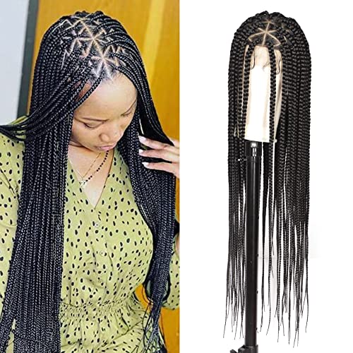 24-Inch Human Hair Box Braid Wig Natural Look Comfortable Fit