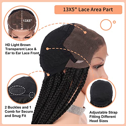 24 Inch Ombre Brown Human Hair Braided Wig For Women, All-Day Comfort - Image 5