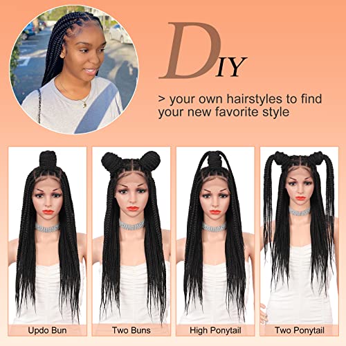 24 Inch Ombre Brown Human Hair Braided Wig For Women, All-Day Comfort - Image 3