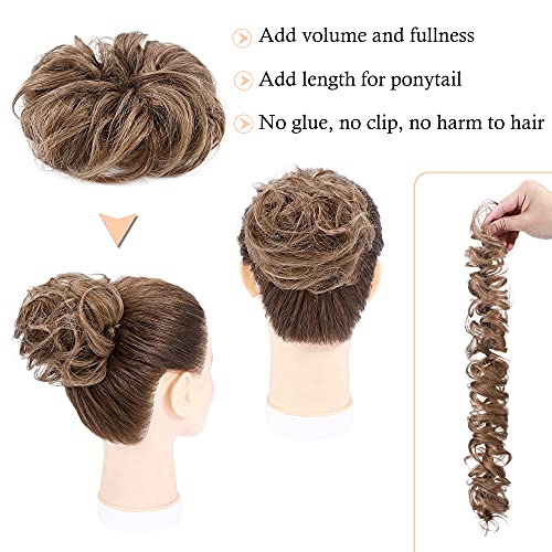 New 100% Human Hair Messy Bun Wrap Extensions for Chic Updos, Natural Look, Easy Application - Image 3