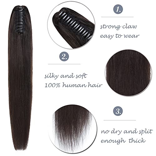 Human Hair Claw Clip Ponytail Extension - Image 2