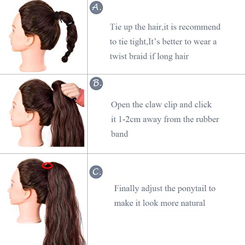 Human Hair Claw Clip Ponytail Extension - Image 4