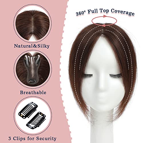 Natural Human Hair Clip-In Toppers for Full Volume and Natural Coverage Diverse Shades - Image 3