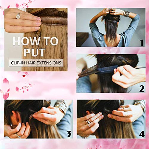 Clip-In Human Hair Color Extensions Guide: Easy Application & Styling Tips, 18 Inch - Image 8