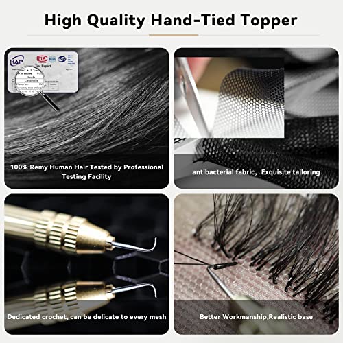 Medium Length Human Hair Crown Topper for a Natural Look, Easy Application - Image 5