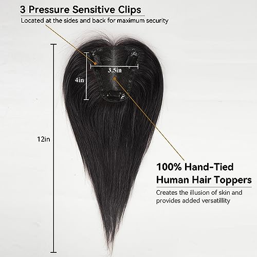 Medium Length Human Hair Crown Topper for a Natural Look, Easy Application - Image 2