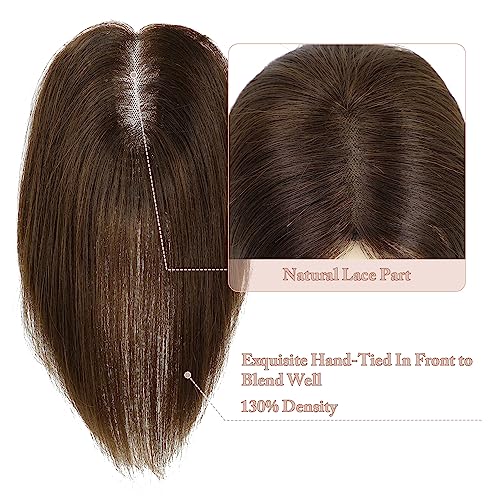 Natural Human Hair Topper for Volume and Coverage, Medium Size - Image 4
