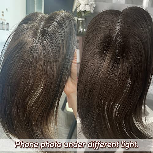 Natural Human Hair Topper for Volume and Coverage, Medium Size - Image 6