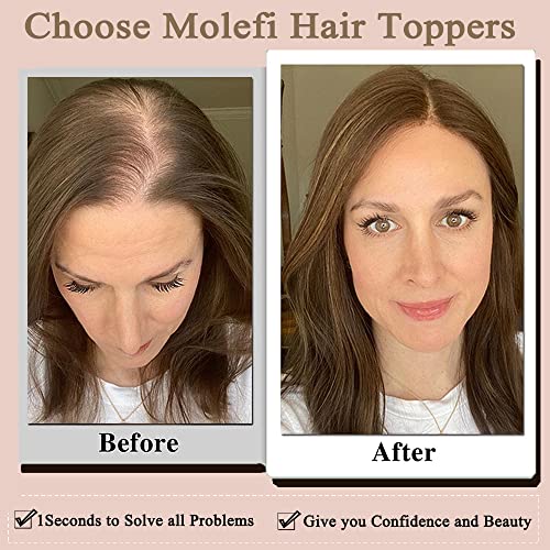 Natural Human Hair Topper for Volume and Coverage, Medium Size - Image 5