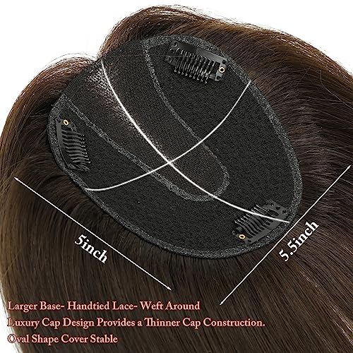 Natural Human Hair Topper for Volume and Coverage, Medium Size - Image 2