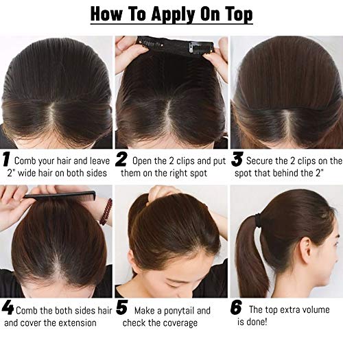 Natural Look 20 Inch Human Hair Clip-In Crown Extension for Costumes and Special Events - Image 8