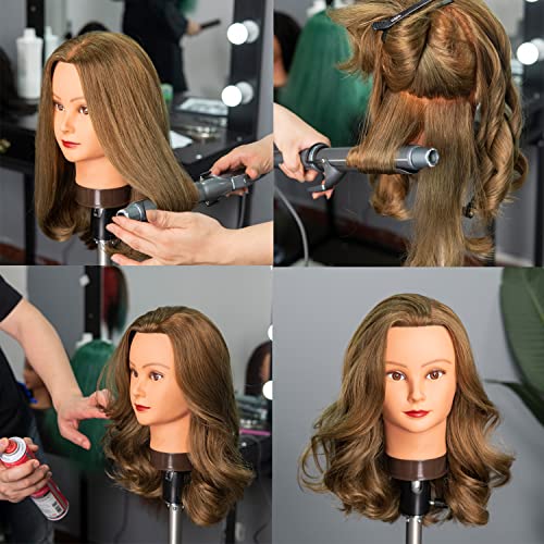 Realistic 22 Inch Human Hair Mannequin Head for Cosmetology Practice - Image 2