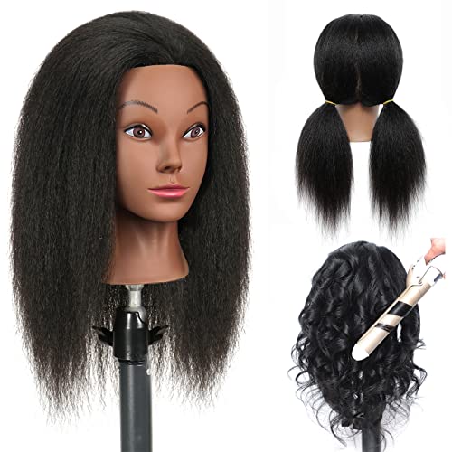 20-Inch Realistic Human Hair Doll Head for Professional Hair Styling Practice