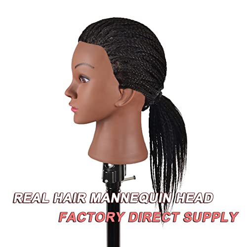 20-Inch Realistic Human Hair Doll Head for Professional Hair Styling Practice - Image 3