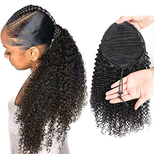 18 Inch Natural Brown Human Hair Drawstring Ponytail Extension for Effortless Styling