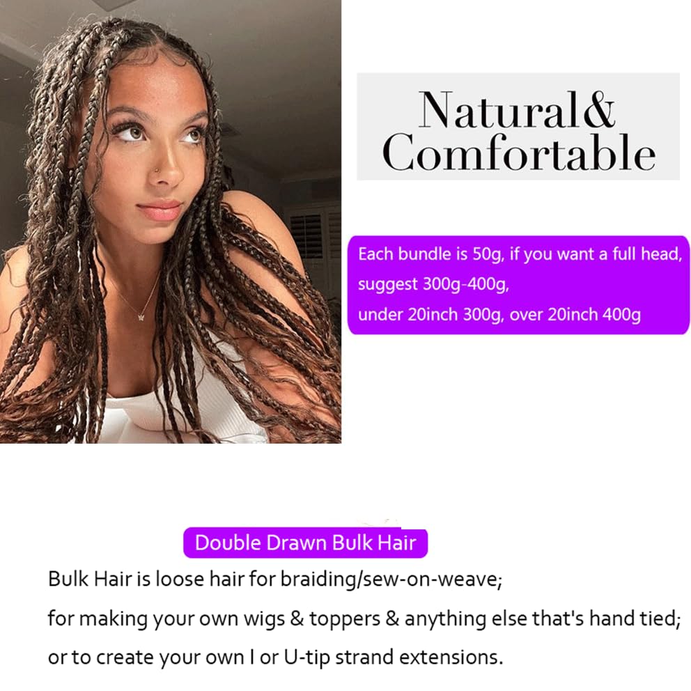 18 Inch 100% Remy Human Hair Braiding Extensions Natural Color - Image 2