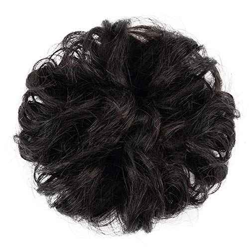 Messy Human Hair Bun Extensions for Elegant Updos and Hairstyles, Natural Brown - Image 2