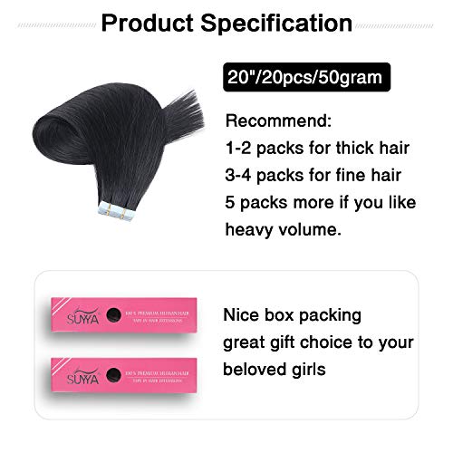 Natural 20-Inch Human Hair Tape-In Extensions for Thick Volume - Image 2