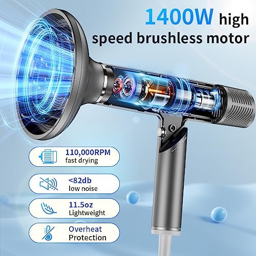 Professional Ionic Blow Dryer for Fast, Frizz-Free Styling, Lightweight Compact Design - Image 4