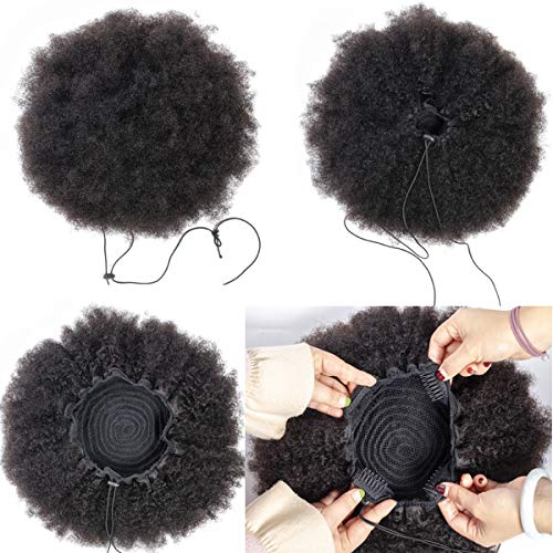 Kinky Afro Human Hair Ponytail - Image 3