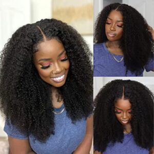 Kinky Afro Human Hair Wig Women Natural Look 20 Inches Long