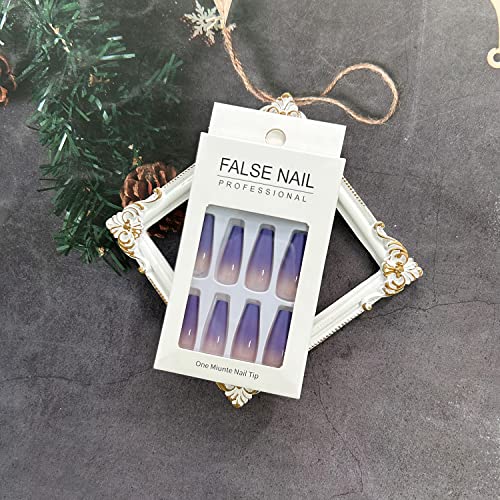Lavender Coffin Acrylic Nails - 24 Piece Long Lasting Stylish Manicure Set - Image 6