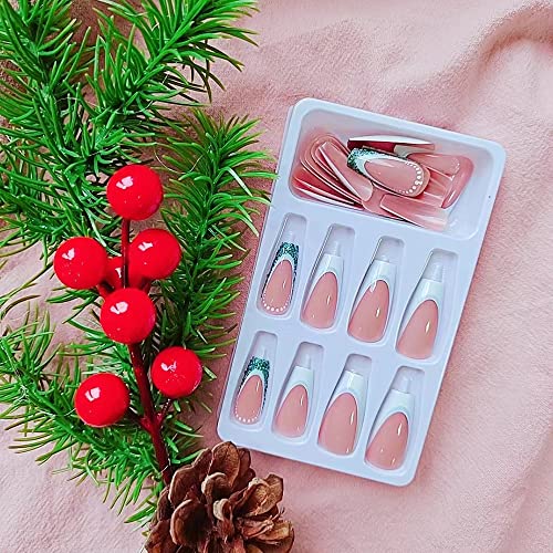 24 Piece Long Light Blue Acrylic Nails Set for a Chic Look - Image 3