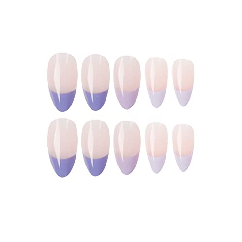 24 Piece Long Light Purple Acrylic Nails Set Stylish Design - Image 4