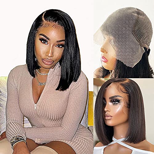 **10 Inch 100% Human Hair Bob Wigs - Natural Black - Ready to Ship**