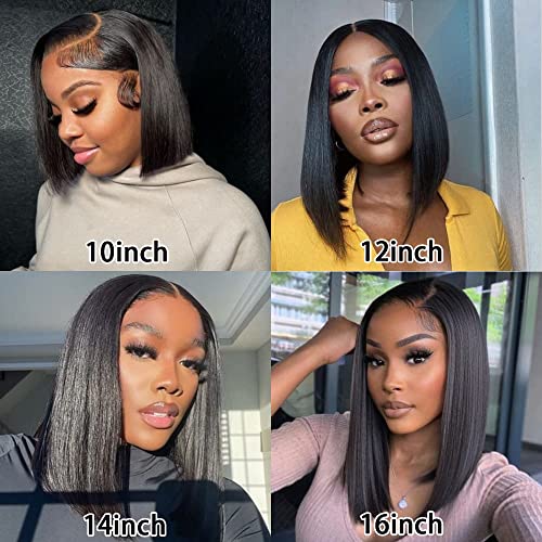 **10 Inch 100% Human Hair Bob Wigs - Natural Black - Ready to Ship** - Image 5