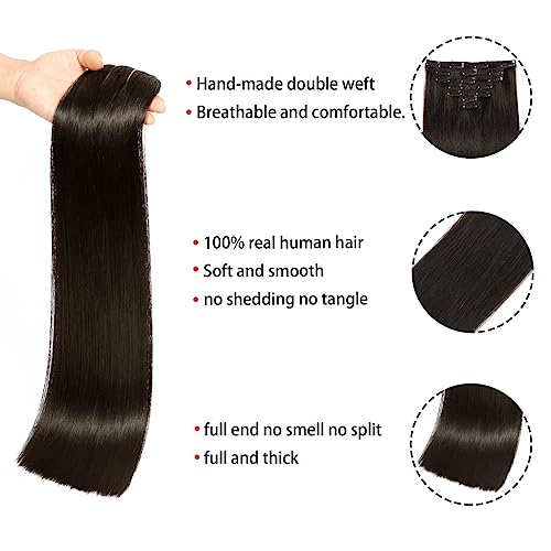 Premium 18-Inch Local Human Hair Clip-In Extensions for Instant Volume and Length - Image 2
