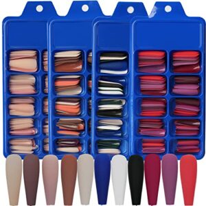 24 Piece Long Coffin Acrylic Nails Kit Durable & Stylish for DIY Nail Art