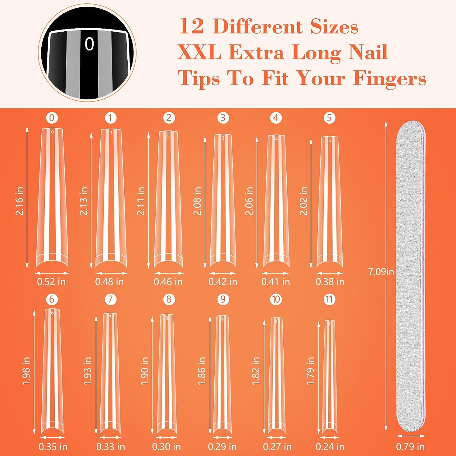 Long coffin acrylic nails. - Image 6