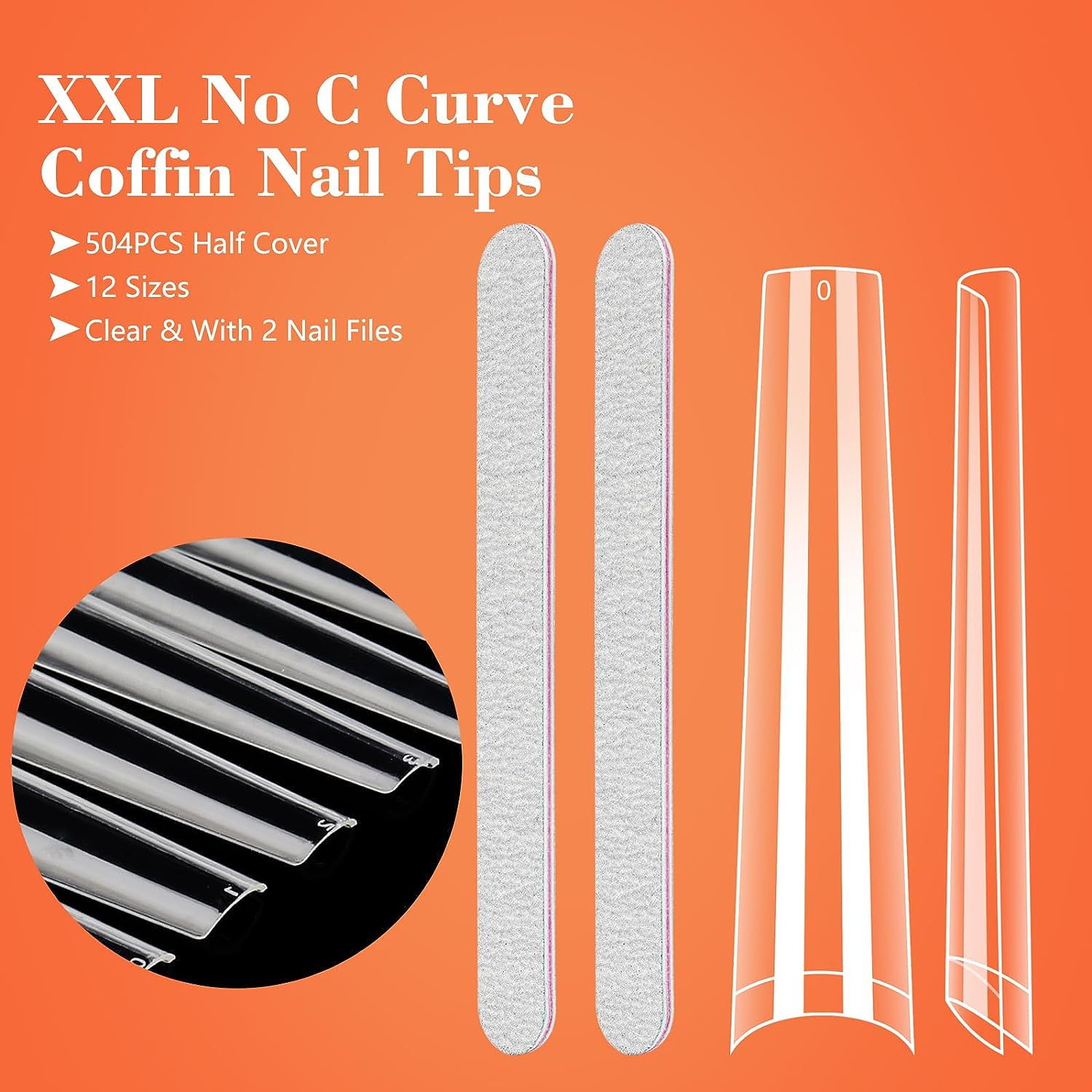 Long coffin acrylic nails. - Image 2