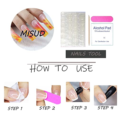 24 Piece Long Square Acrylic Nails Kit - Durable and Stylish for Beautiful Nail Art - Image 5