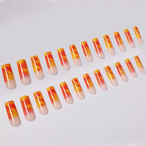 24 Piece Long Square Acrylic Nails Kit - Durable and Stylish for Beautiful Nail Art - Image 4