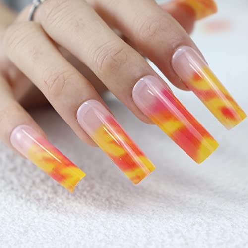 24 Piece Long Square Acrylic Nails Kit - Durable and Stylish for Beautiful Nail Art - Image 8