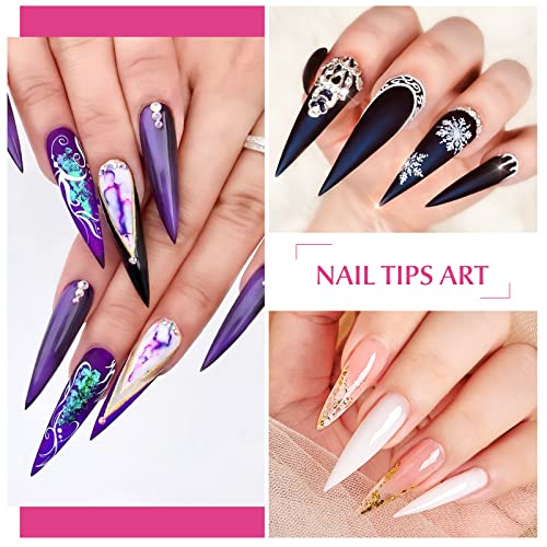 Long Stiletto Acrylic Nails - Image 7