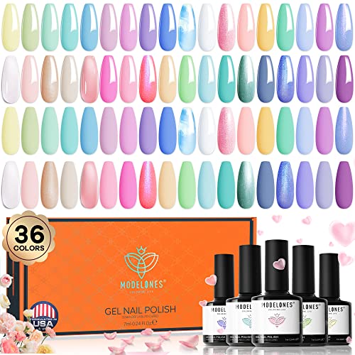 Macaron Gel Nail Polish Set 6 Vibrant Colors Long-Lasting Manicure