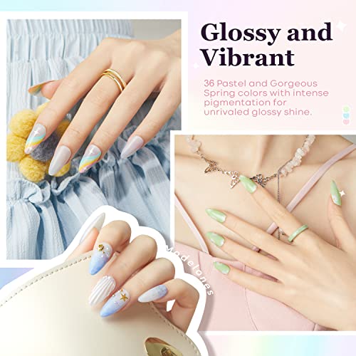 Macaron Gel Nail Polish Set 6 Vibrant Colors Long-Lasting Manicure - Image 8