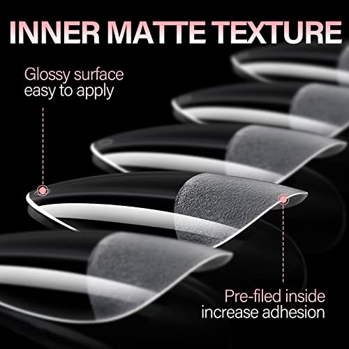 Matte Almond Acrylic Nails Set Durable Stylish 100 Piece Kit - Image 2