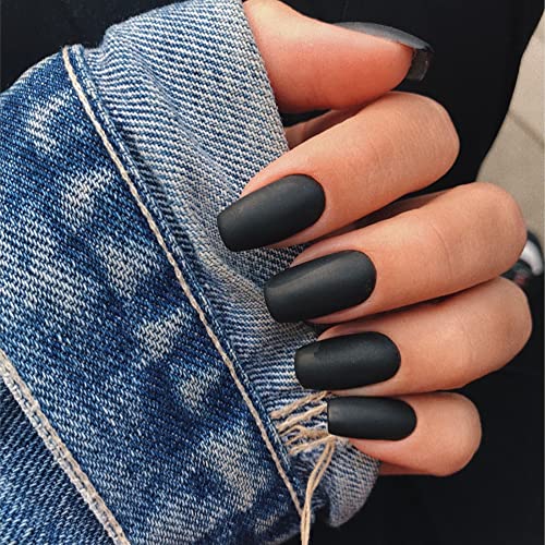 Matte Black Acrylic Nails