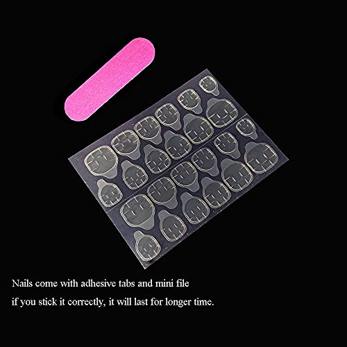 Matte Blue Acrylic Nails 24 Piece Set for Stylish and Durable Manicures - Image 6