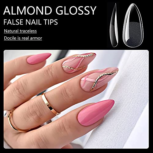 Medium Almond Shape Acrylic Nail Extensions for Durable and Stylish Finger Enhancement - Image 5